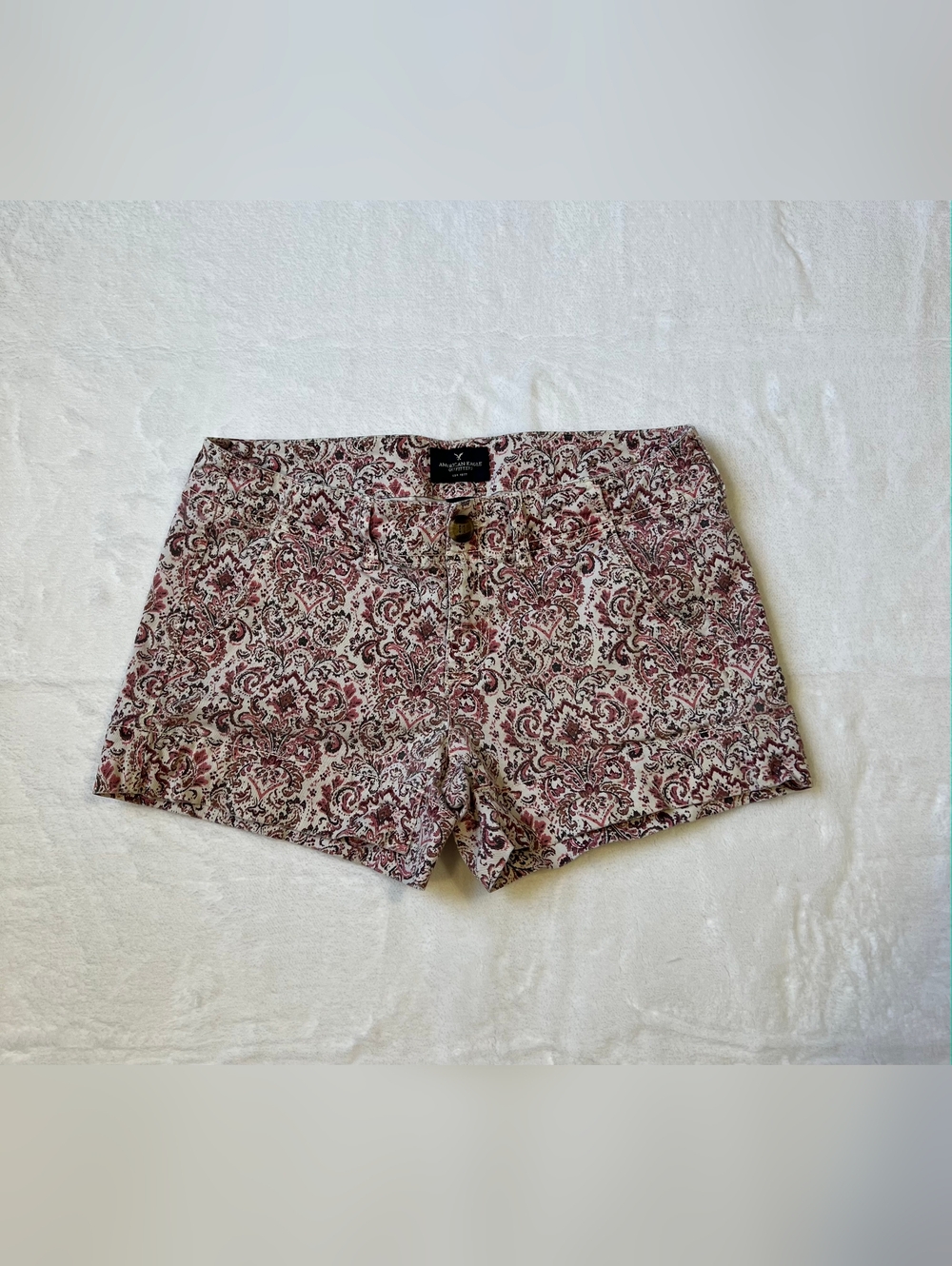 American Eagle Outfitters Pink Paisley Print Jean Shorts